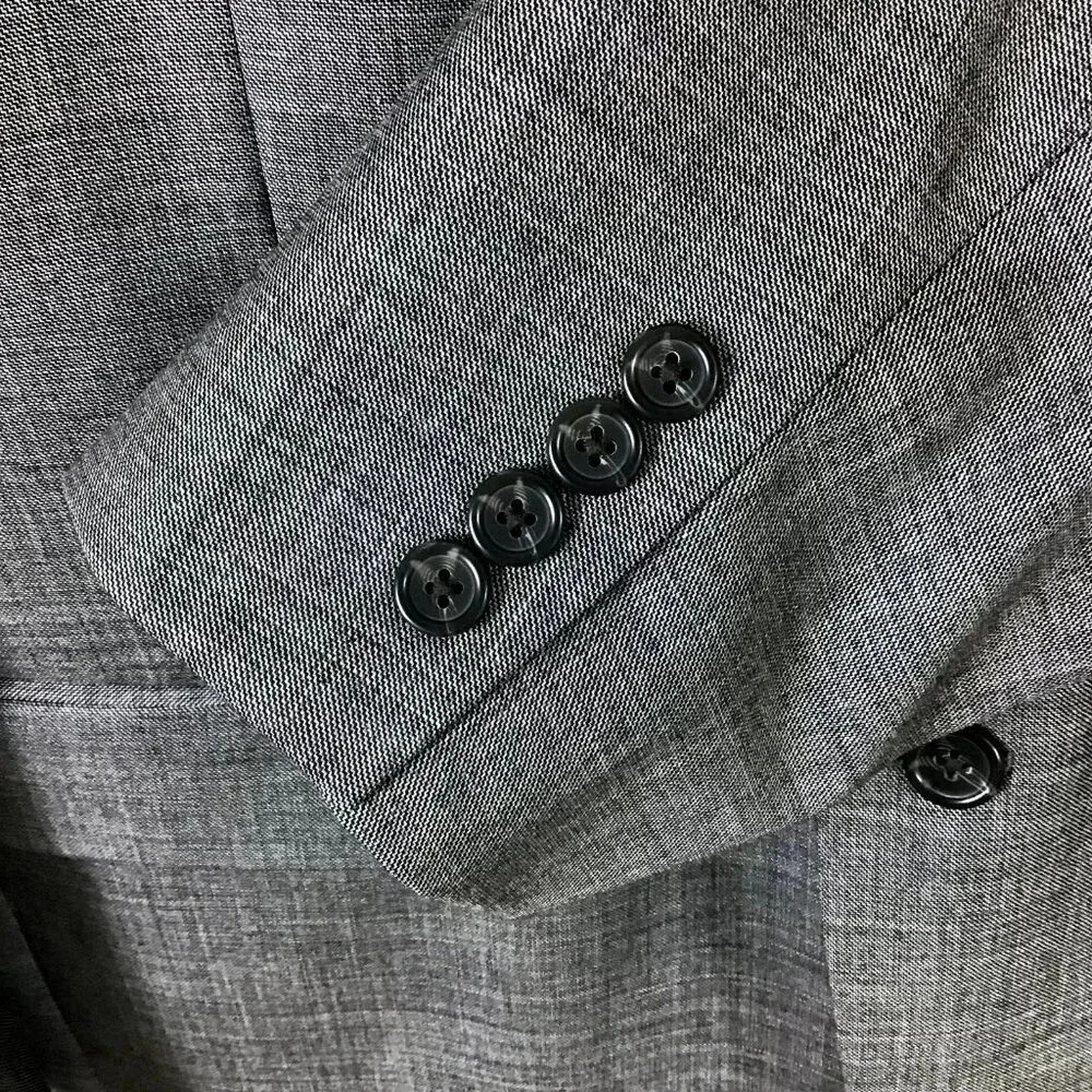 Men's Chaps Sport Coat Jacket Blazer 44L Long 100% Wool Heathered Gray Vented - Picture 7 of 10